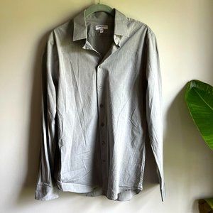 Express 1MX Extra Slim Light Gray Dress Shirt Size Medium